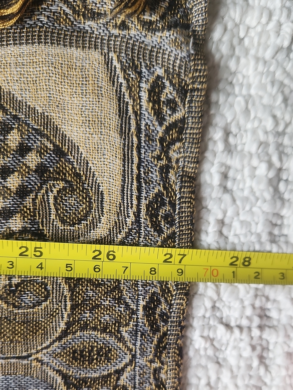 Gold and Brown Cashmere Scarf - Picture 4 of 5